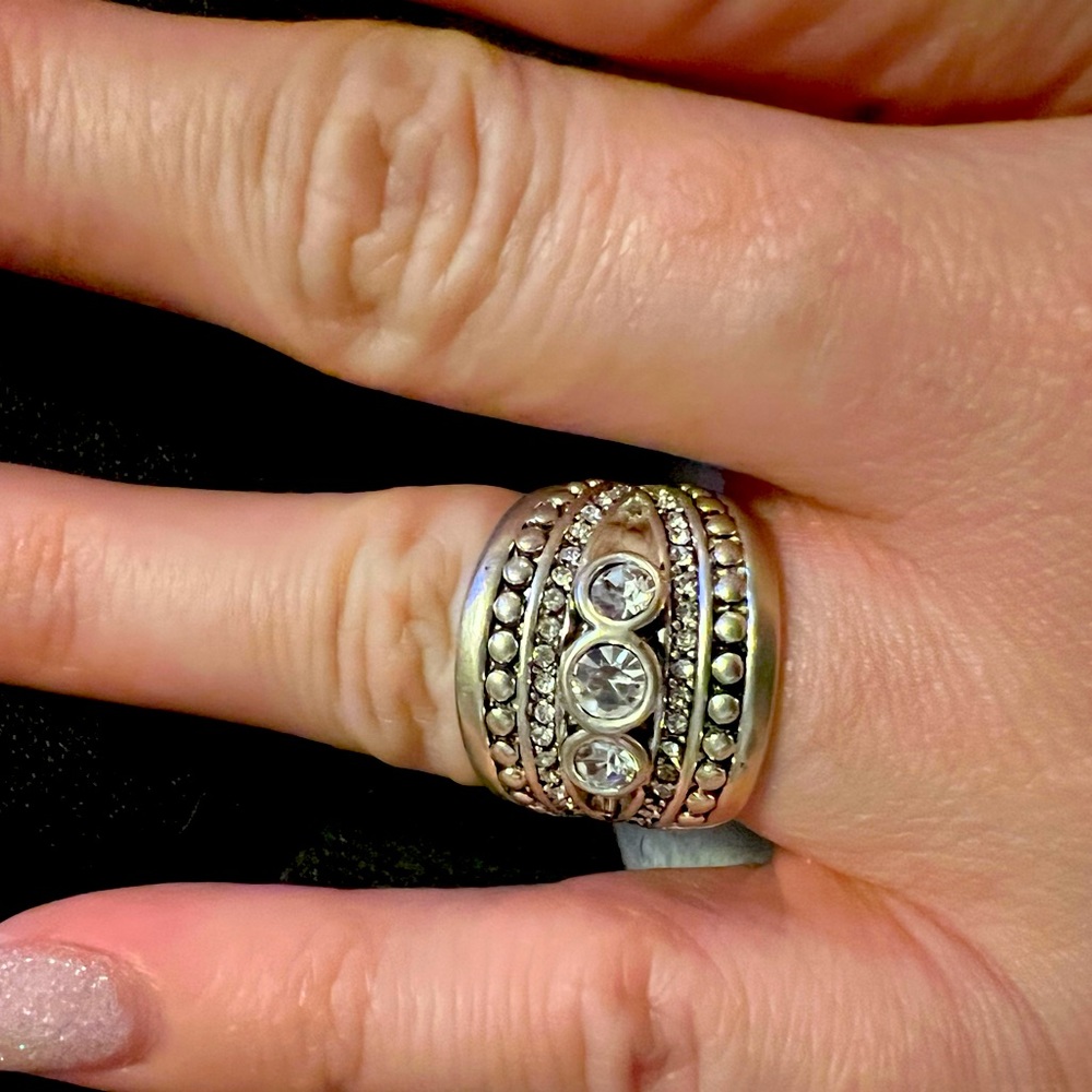 Large silver statement ring